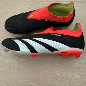 Adidas Predator Cleats - Black, Red, and White